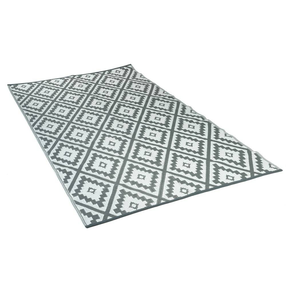 Tapis extérieur rectangulaire réversible 270 x 370 Gris - Image 1