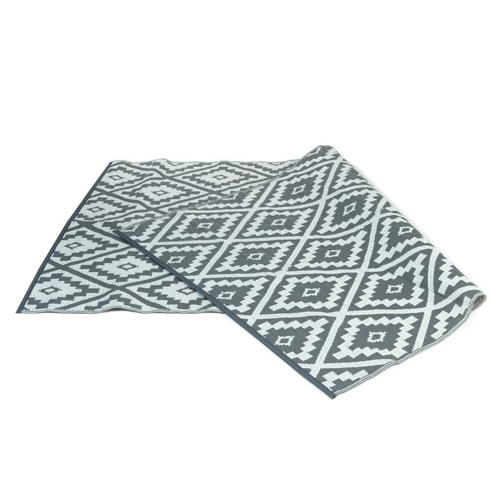 Tapis extérieur rectangulaire réversible 270 x 370 Gris - Image 3