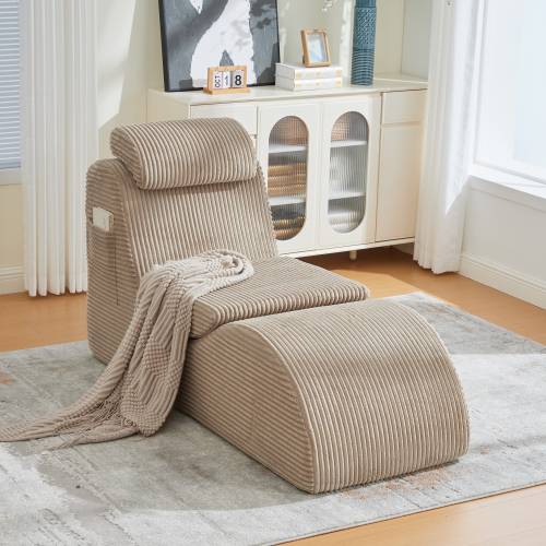 Fauteuil de loisirs moderne au design unique et ergonomique, fabriqué en mousse à compression haute résilience, Coussin d'assise amovible et poche - Image 4
