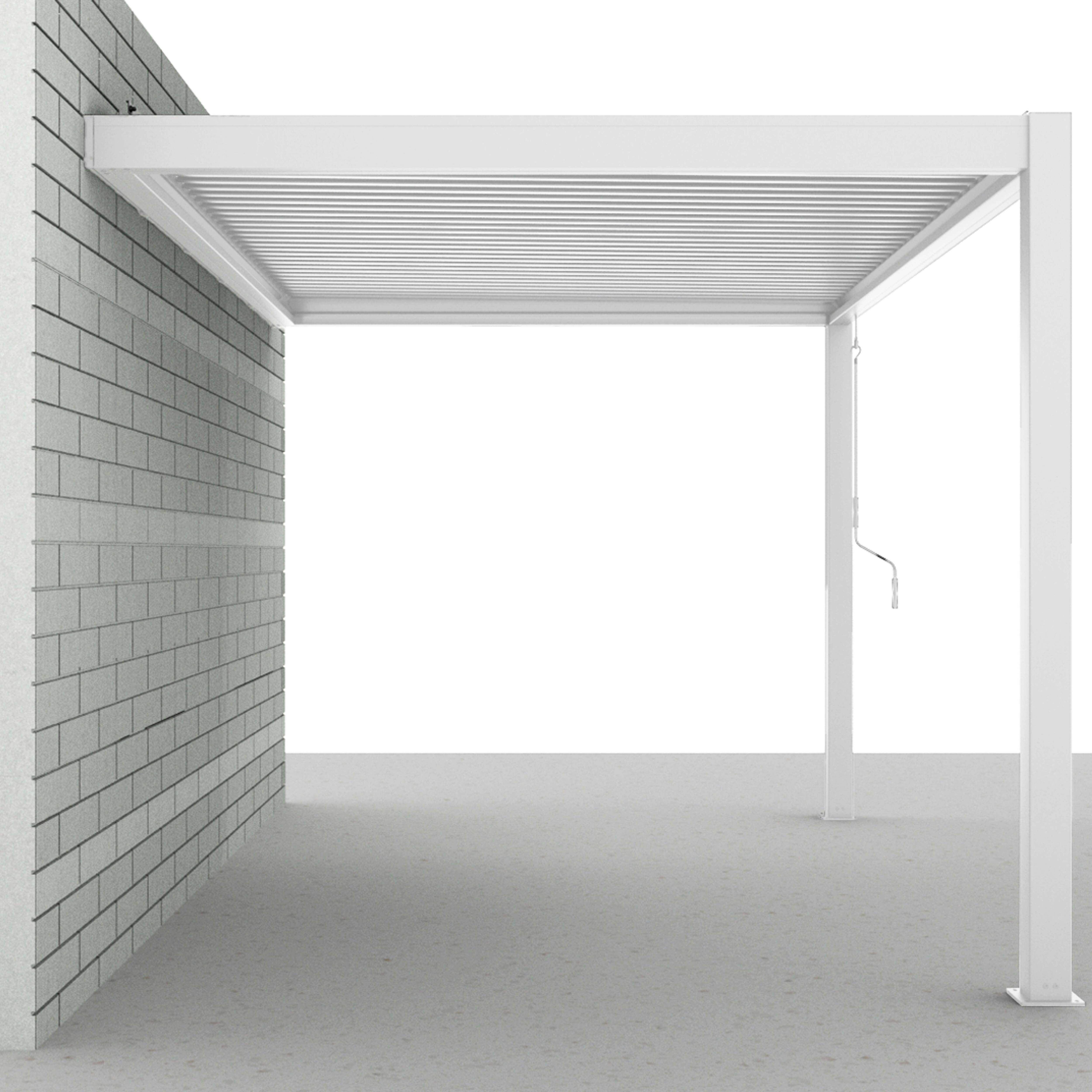 Oviala - Pergola bioclimatique adossée blanche 3x4m et 2 Stores - Oviala - Image 5