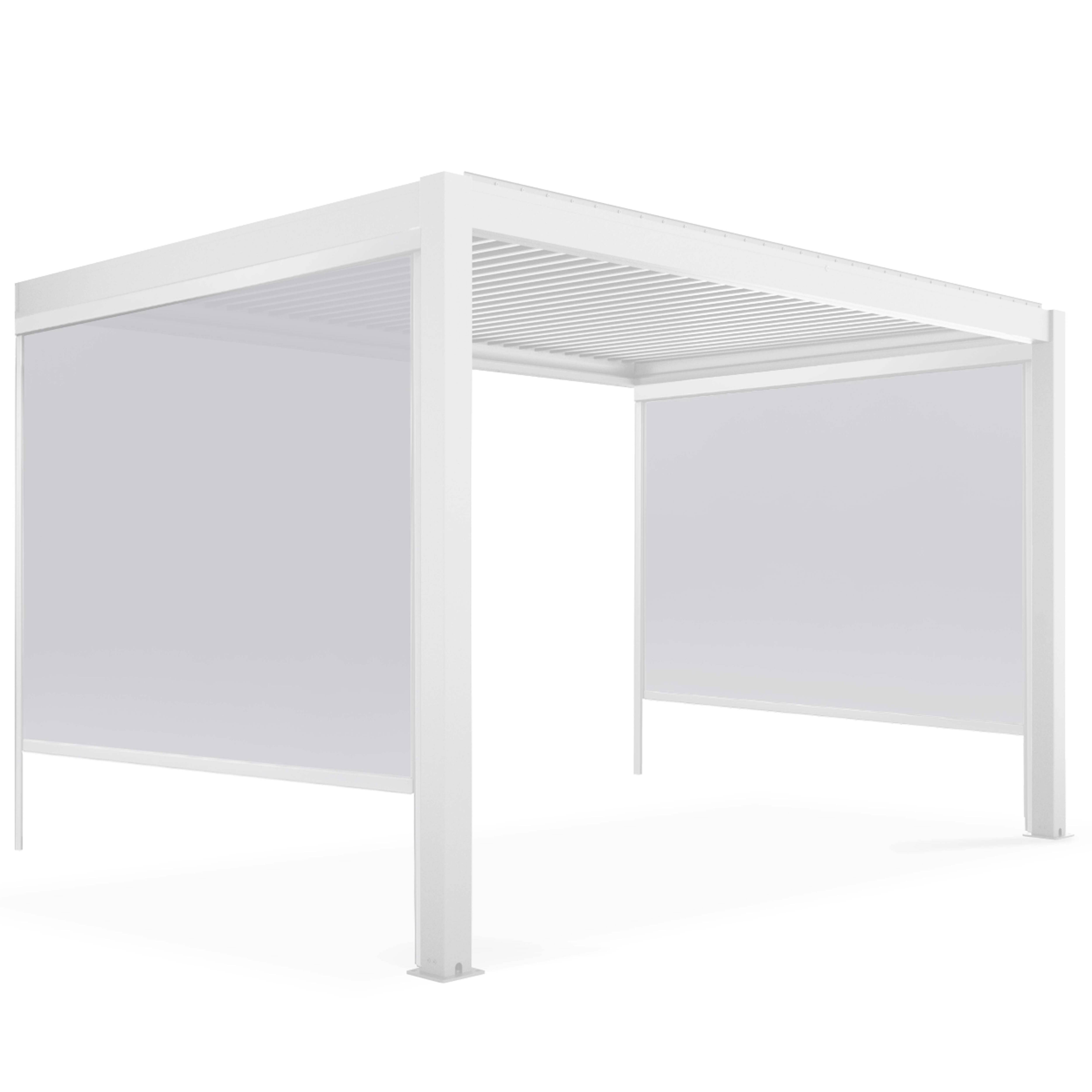 Oviala - Pergola bioclimatique adossée blanche 3x4m et 2 Stores - Oviala - Image 2