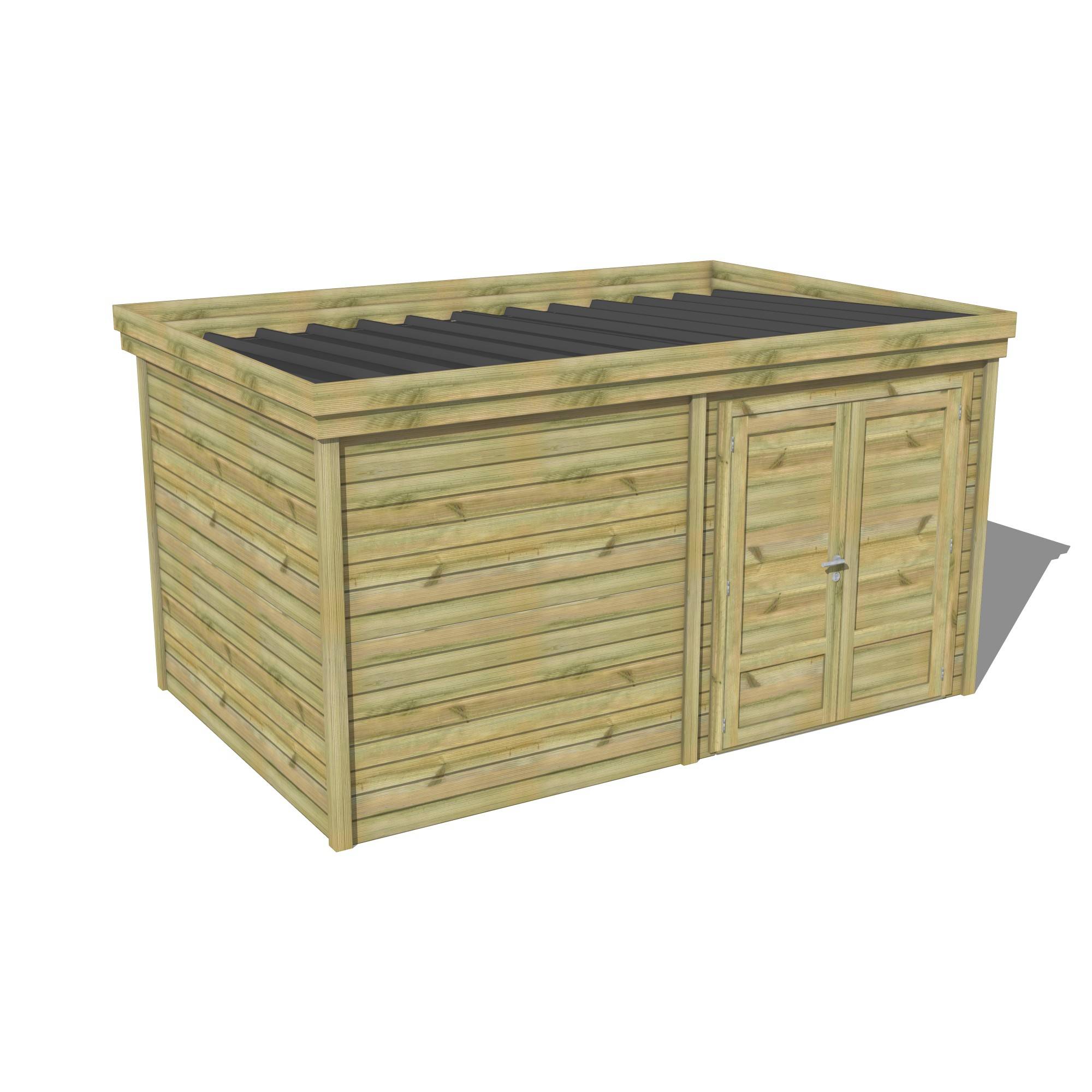 Abri Français - ABRI DE JARDIN bois Pin traité autoclave 27mm - 4,695x2,64m / 12m2 - Bac acier - Abri Français - Image 1