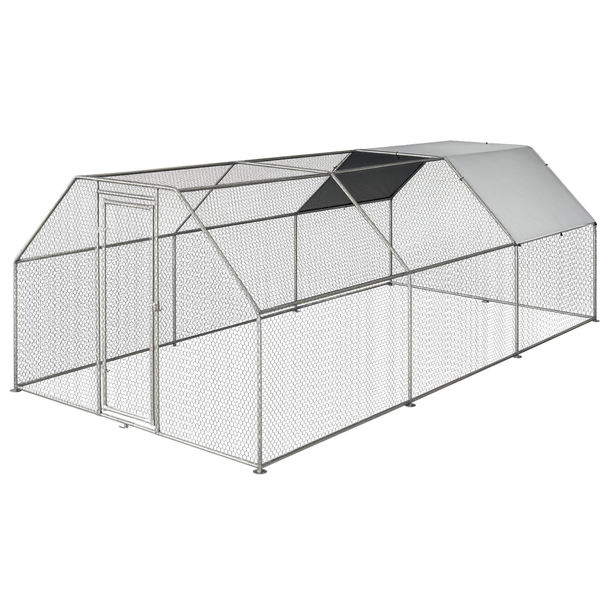 Enclos cage poules métal galvanisé étanche, porte, Oxford, 280x570x195 cm - Image 1