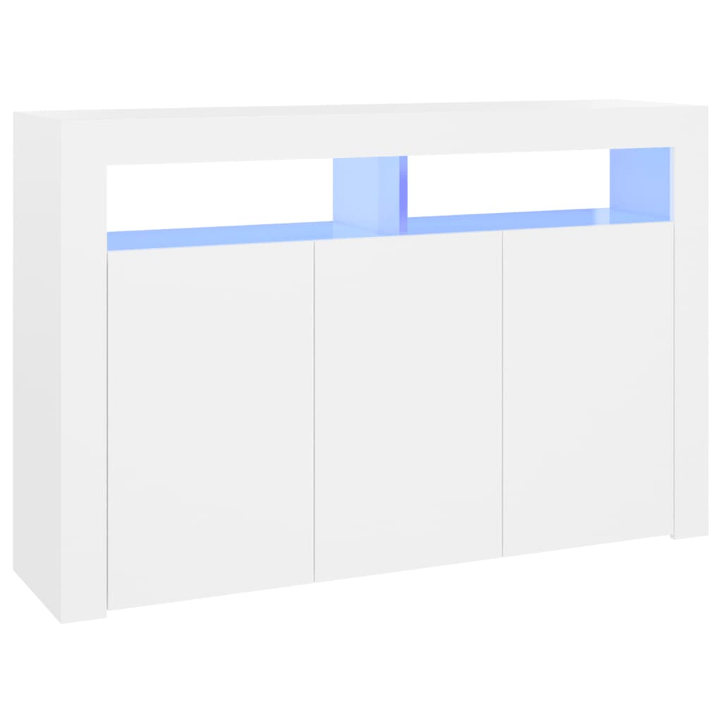 Vidaxl - Buffet avec lumières LED Blanc 115,5x30x75 cm - vidaXL - Image 1