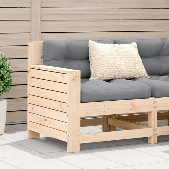 ComfortXL - Fauteuil d'Extérieur Confortable en Pin Massif avec Accoudoirs et Coussins pour un Salon de Jardin Modulable Anthracite – ComfortXL Outdoor Living - Image 1