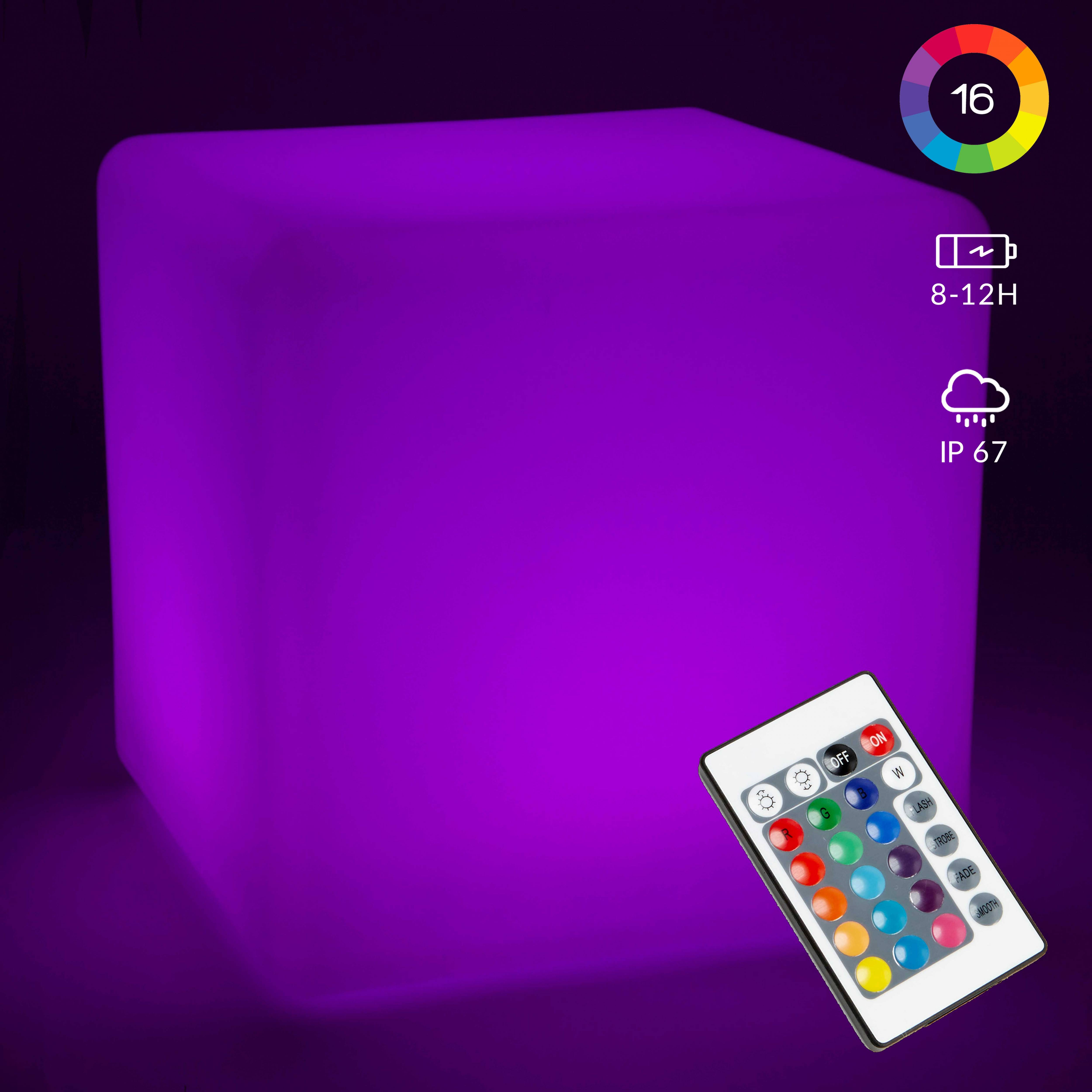 Oviala - Cube LED multicolore rechargeable 43cm
 Shine - Oviala - Image 3