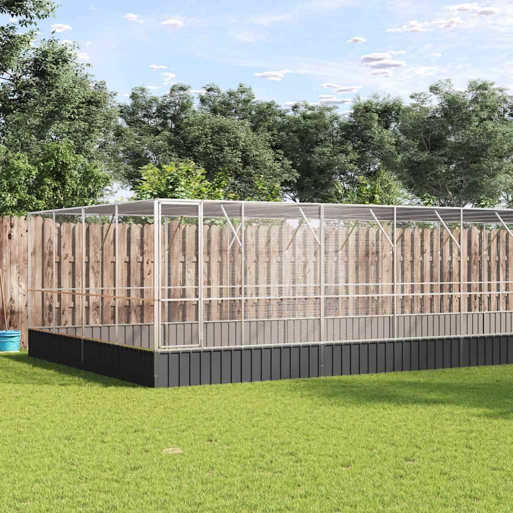 Volière XXL Jardin Acier Galvanisé 1246x414cm Argent - ComfortXL Outdoor Living - Image 1