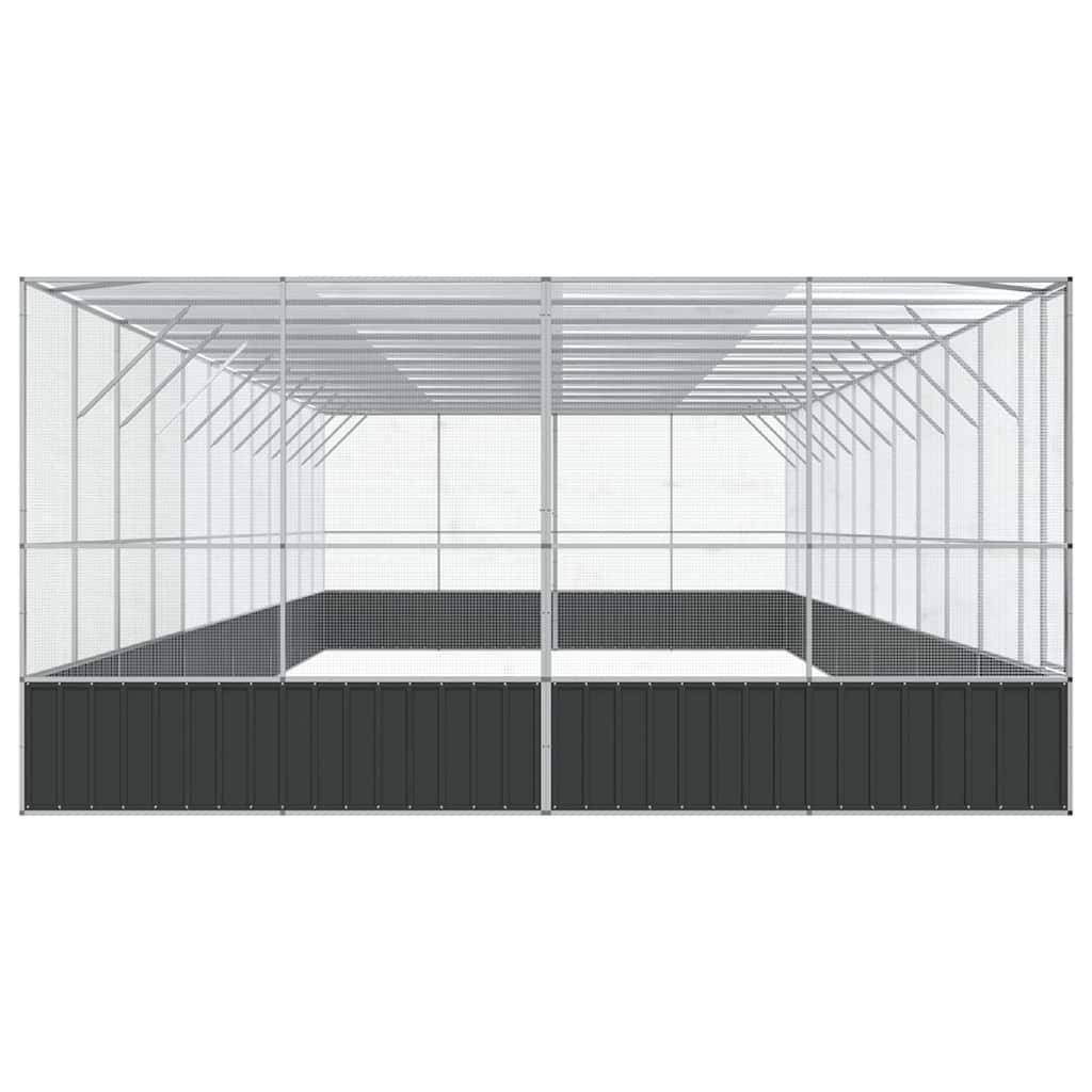 Volière XXL Jardin Acier Galvanisé 1246x414cm Argent - ComfortXL Outdoor Living - Image 4