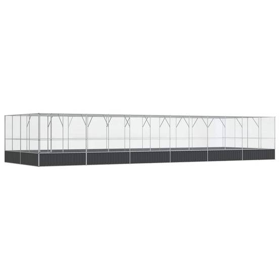 Volière XXL Jardin Acier Galvanisé 1246x414cm Argent - ComfortXL Outdoor Living - Image 2