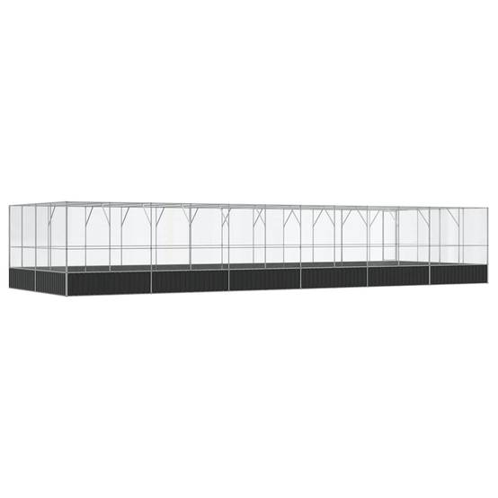 Volière XXL Jardin Acier Galvanisé 1246x414cm Argent - ComfortXL Outdoor Living - Image 5