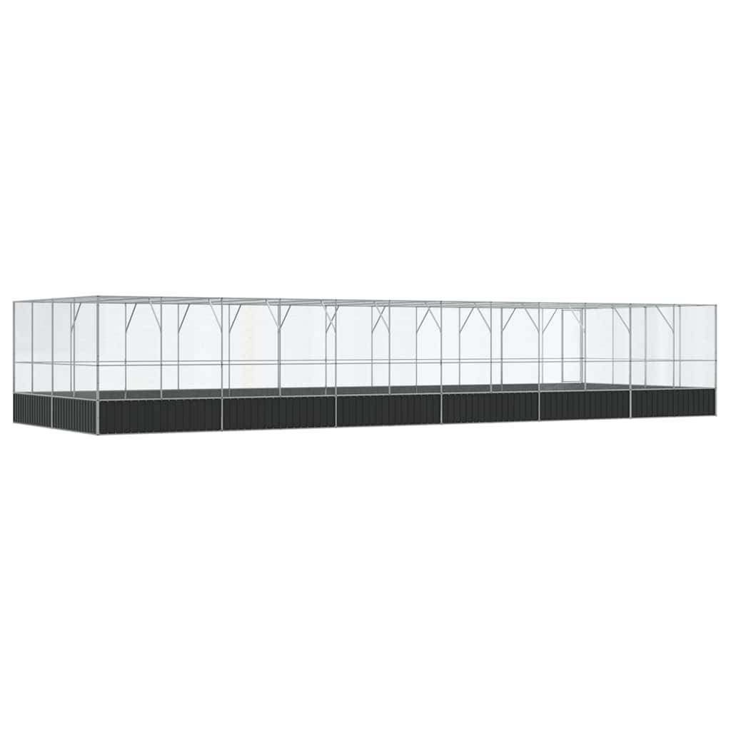 Volière XXL Jardin Acier Galvanisé 1246x414cm Argent - ComfortXL Outdoor Living - Image 5