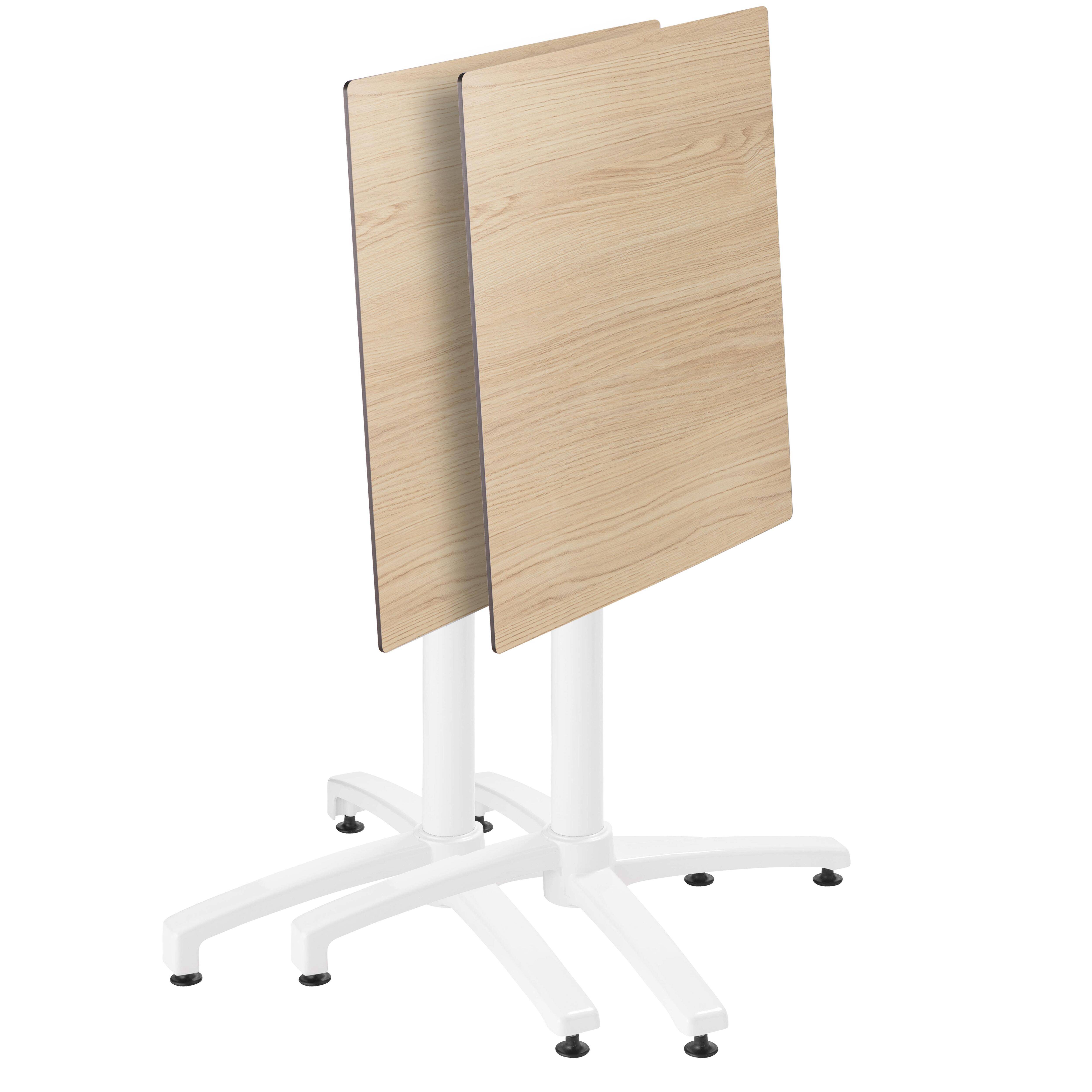 Oviala - Table de terrasse carrée 70 x 70 cm inclinable stratifié chêne naturel Opéra - Oviala - Image 3