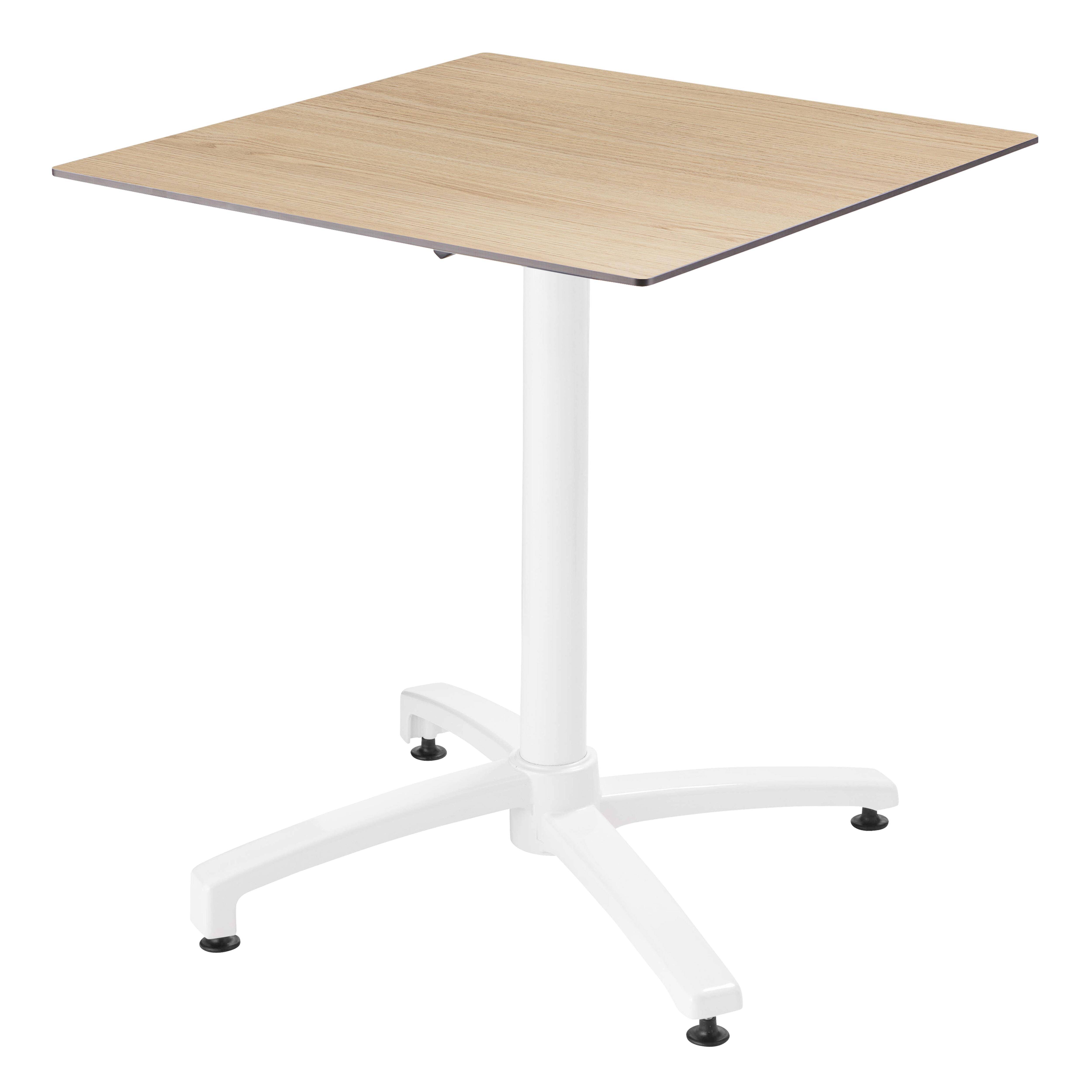 Oviala - Table de terrasse carrée 70 x 70 cm inclinable stratifié chêne naturel Opéra - Oviala - Image 1