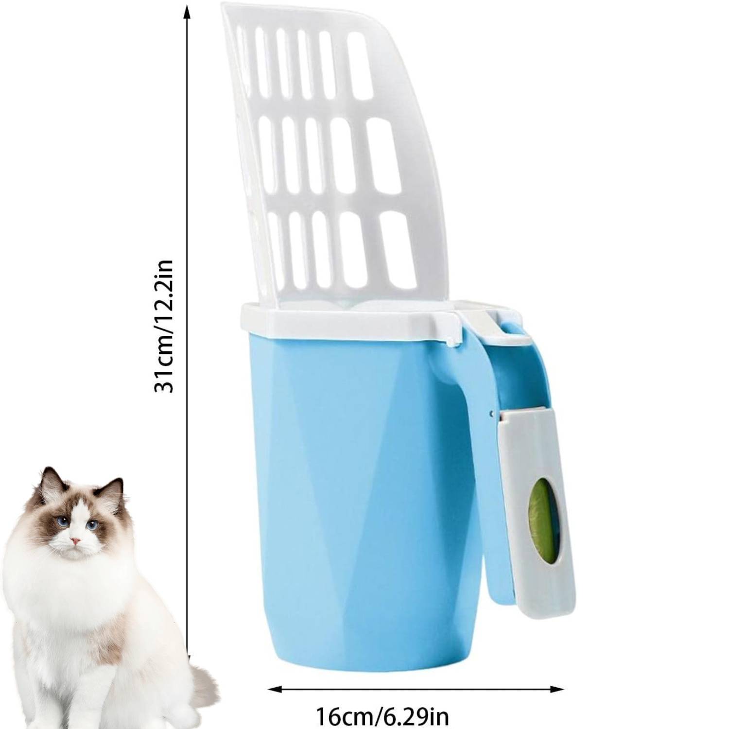 DtopbuyAge - Pelle à litière pour chat - Avec support de rangement gris DtopbuyAge - Image 5