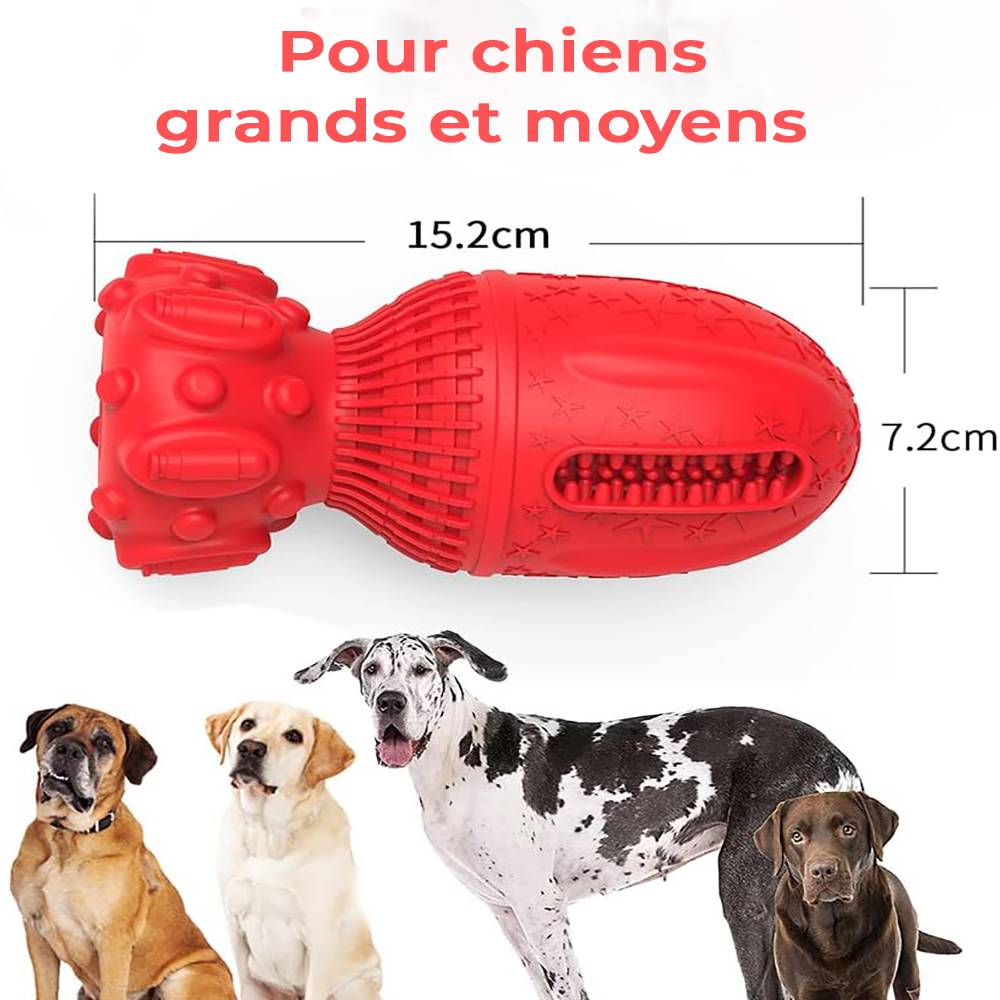 Petsation - Jouet rouge en latex à mâcher robuste et résistant pour moyens et grands chiens - Petsation - Image 6