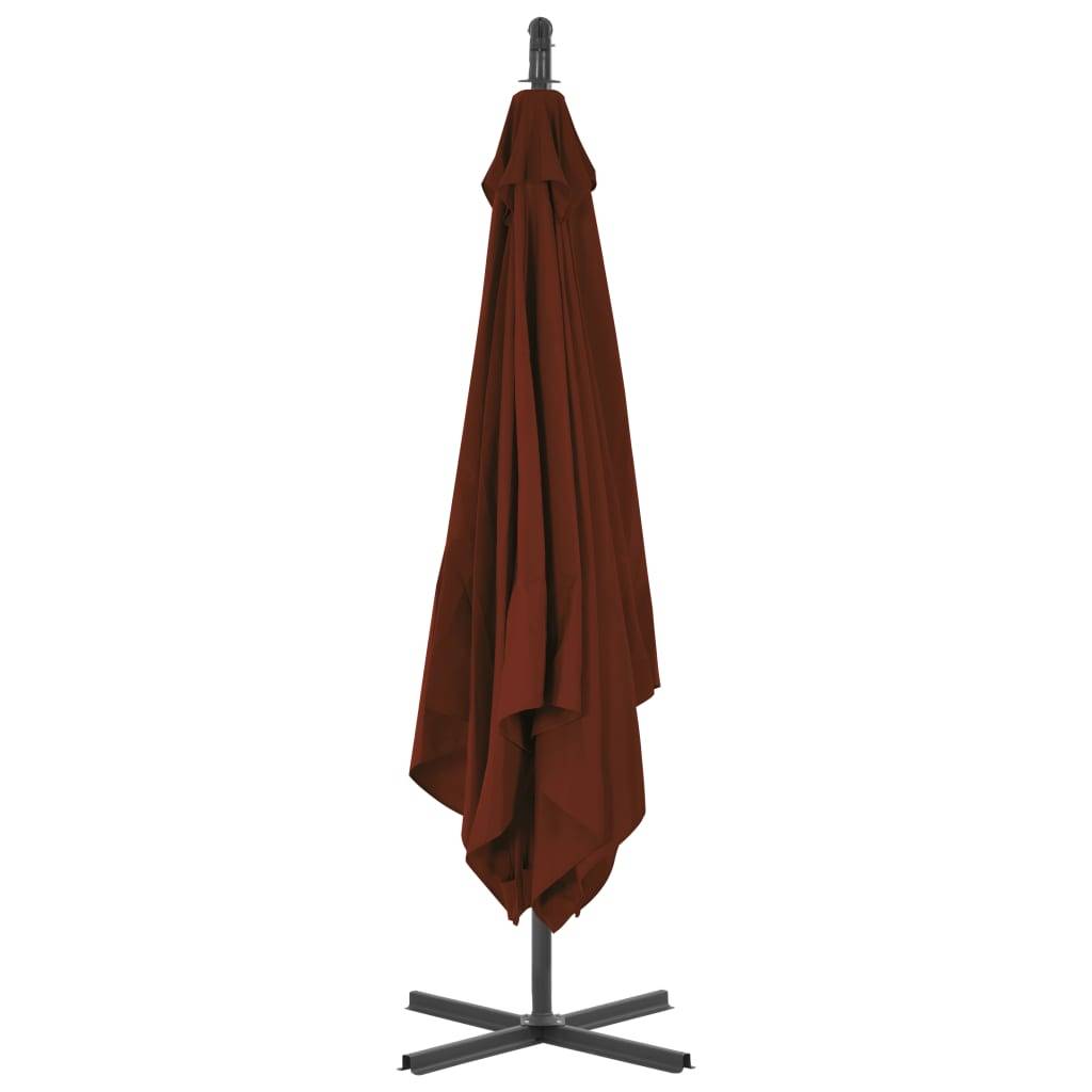Helloshop26 - Parasol meuble de jardin déporté avec mât en acier 250 x 250 cm terre cuite - Image 4