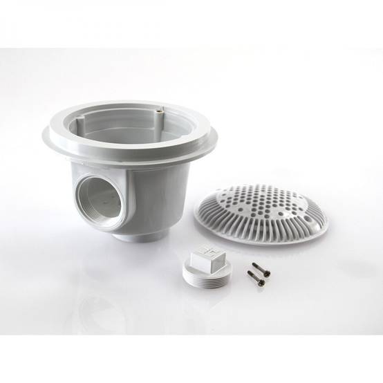 Bonde de fond anti-vortex - 2 pouces - Pour piscine enterrée Béton - Blanc - WG1054AVE - Hayward - Image 2