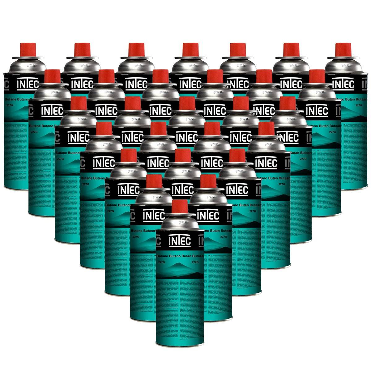 Pack 28 Bouteilles de gaz Butane 250gr Cartouche gaz Camping Compacte Encliquetable Réchaud Désherbeur Barbecue INTEC - Image 1