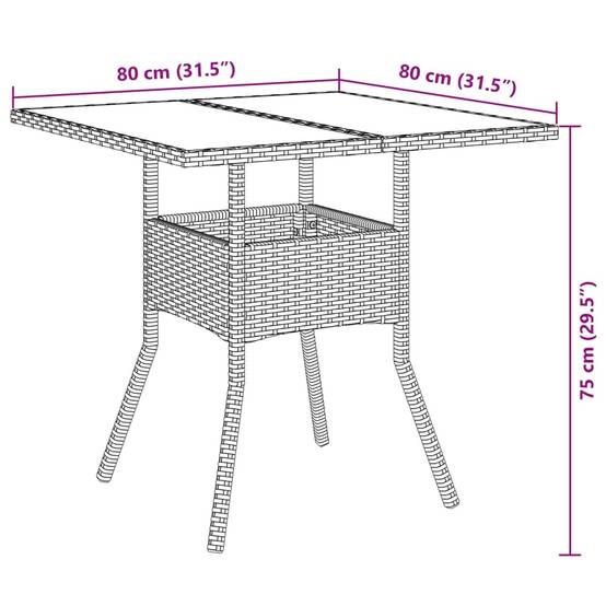 Ensemble de 5 pcs table de jardin et chaises avec coussins - mobilier de jardin noir rotin acacia-JU2627 - Image 9