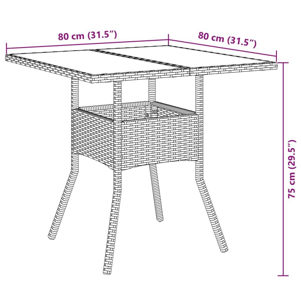 Ensemble de 5 pcs table de jardin et chaises avec coussins - mobilier de jardin noir rotin acacia-JU2627 - Image 9