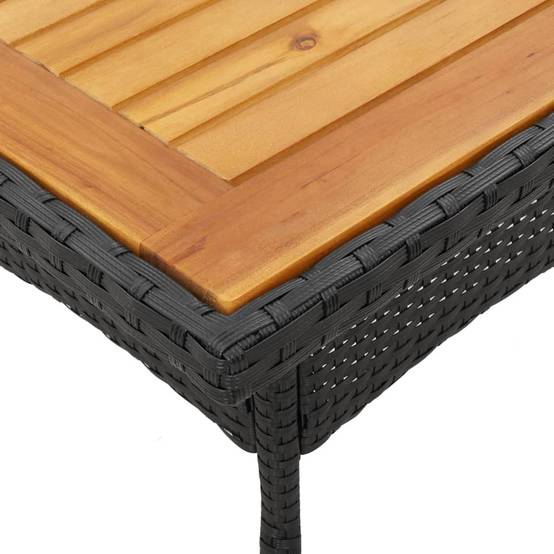 Ensemble de 5 pcs table de jardin et chaises avec coussins - mobilier de jardin noir rotin acacia-JU2627 - Image 6