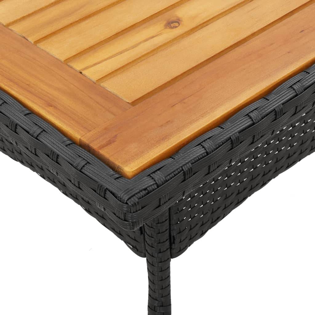 Ensemble de 5 pcs table de jardin et chaises avec coussins - mobilier de jardin noir rotin acacia-JU2627 - Image 6