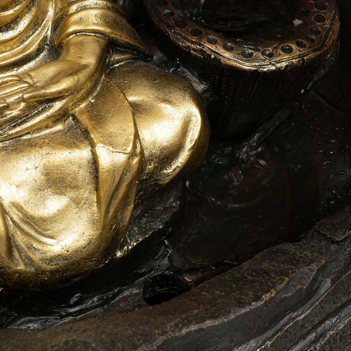 Fontaine & Bouddha Déco "Kalyani" 39cm Noir & Or - Image 4