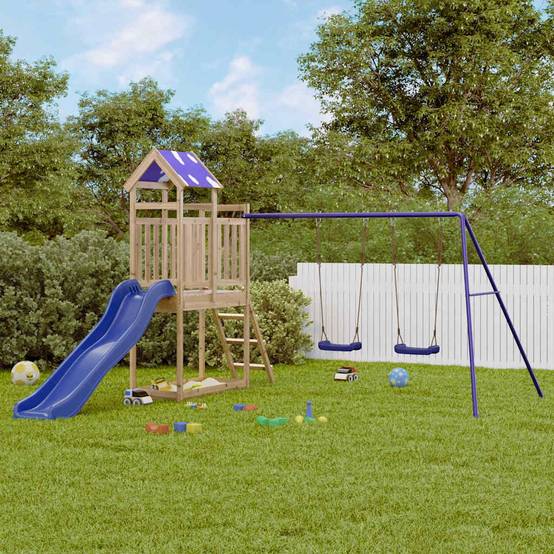 Aire de jeux d'extérieur - Jeu Plein air enfant bois de pin imprégné-JU1512 - Image 2