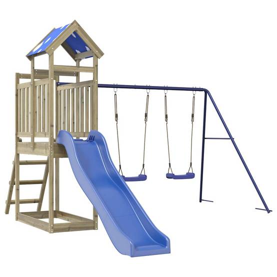 Aire de jeux d'extérieur - Jeu Plein air enfant bois de pin imprégné-JU1512 - Image 1
