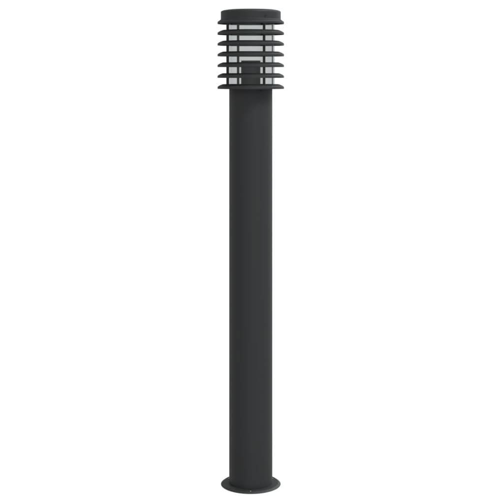 3 pcs Lampadaires de jardin - Lampadaires d'extérieur noir 110 cm acier inoxydable - Image 6