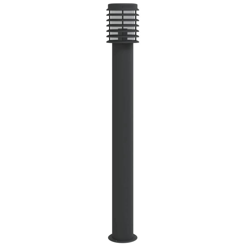 3 pcs Lampadaires de jardin - Lampadaires d'extérieur noir 110 cm acier inoxydable - Image 4