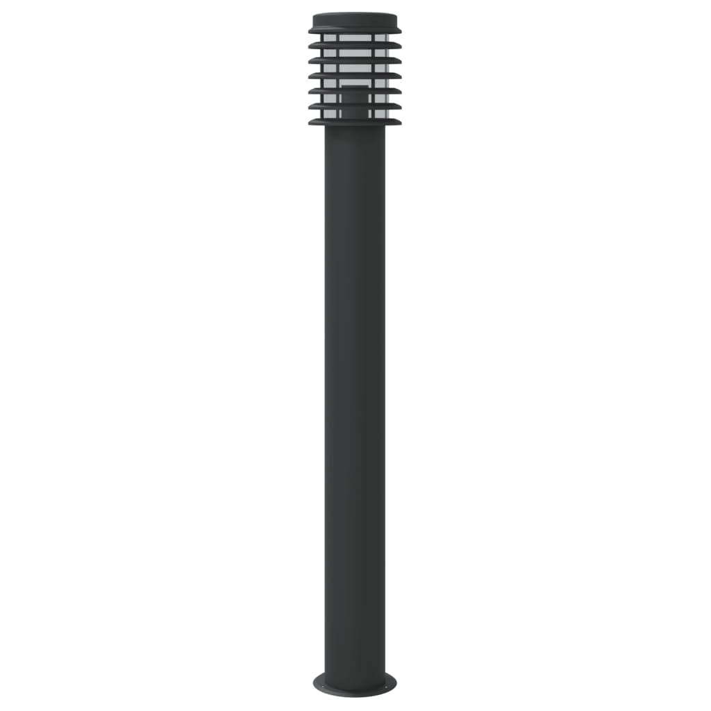 3 pcs Lampadaires de jardin - Lampadaires d'extérieur noir 110 cm acier inoxydable - Image 5