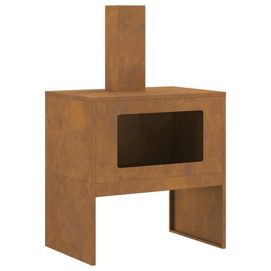 ComfortXL - Brasero avec cheminée de jardin 96cm en acier design Marron – ComfortXL Outdoor Living - Image 2