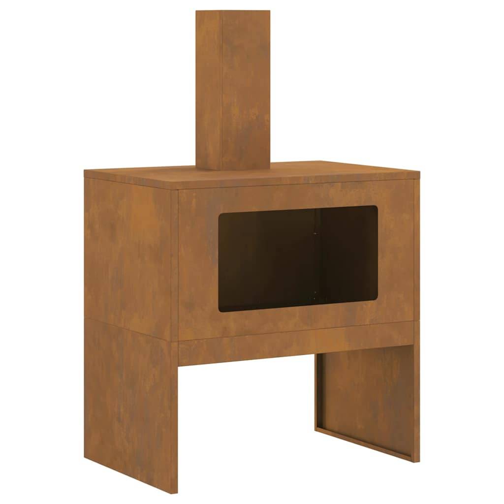 ComfortXL - Brasero avec cheminée de jardin 96cm en acier design Marron – ComfortXL Outdoor Living - Image 2