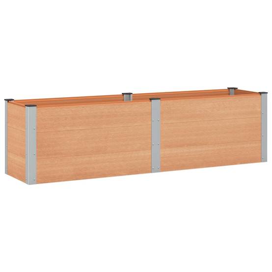 ComfortXL - Jardinière surélevée WPC aluminium jardin terrasse potager 200cm marron - ComfortXL Outdoor Living - Image 2