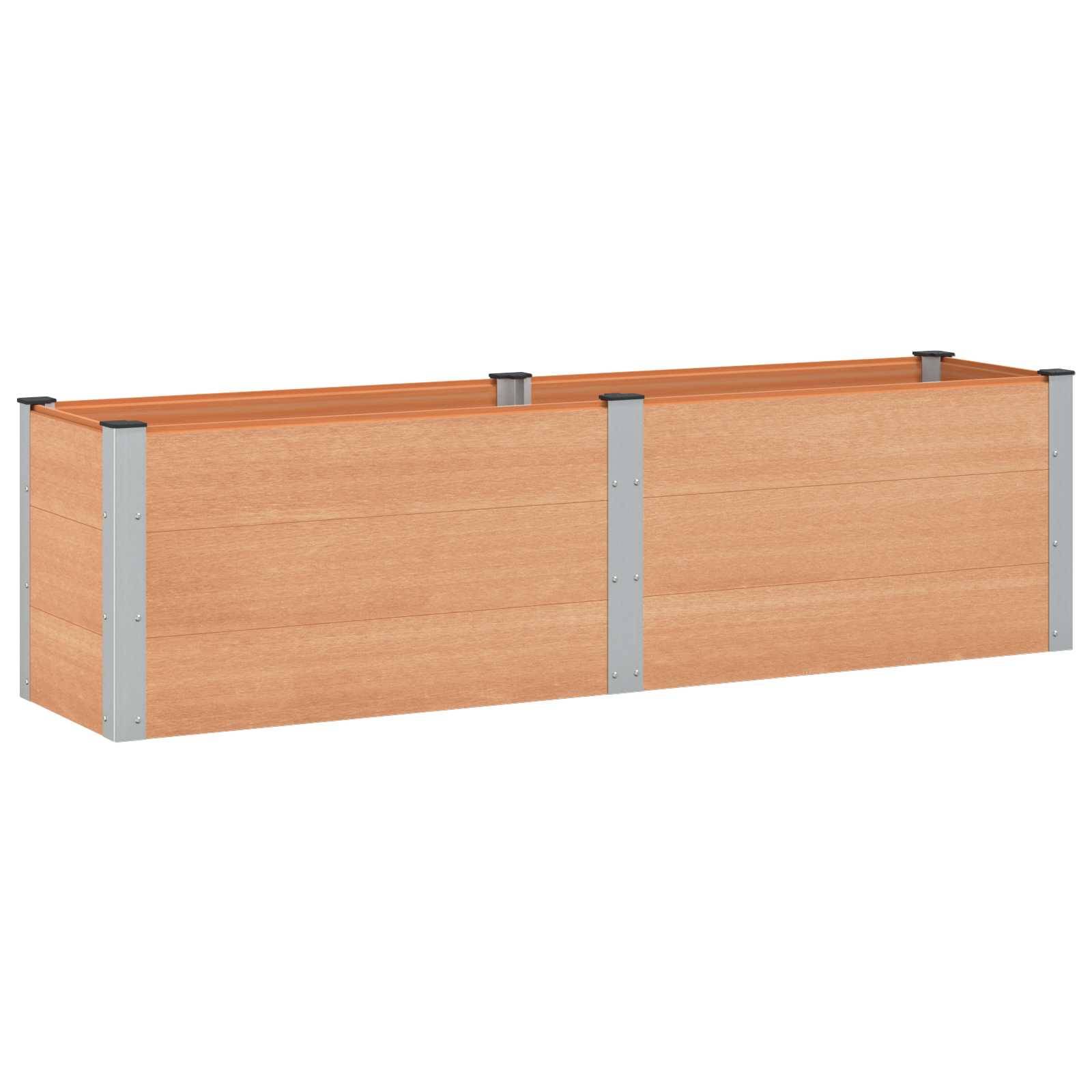 ComfortXL - Jardinière surélevée WPC aluminium jardin terrasse potager 200cm marron - ComfortXL Outdoor Living - Image 2