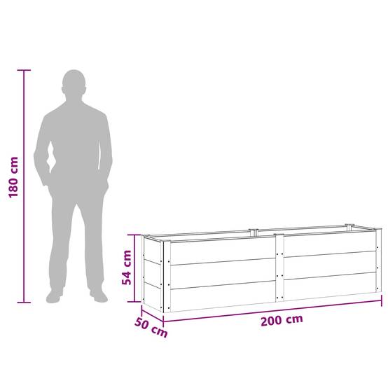 ComfortXL - Jardinière surélevée WPC aluminium jardin terrasse potager 200cm marron - ComfortXL Outdoor Living - Image 7