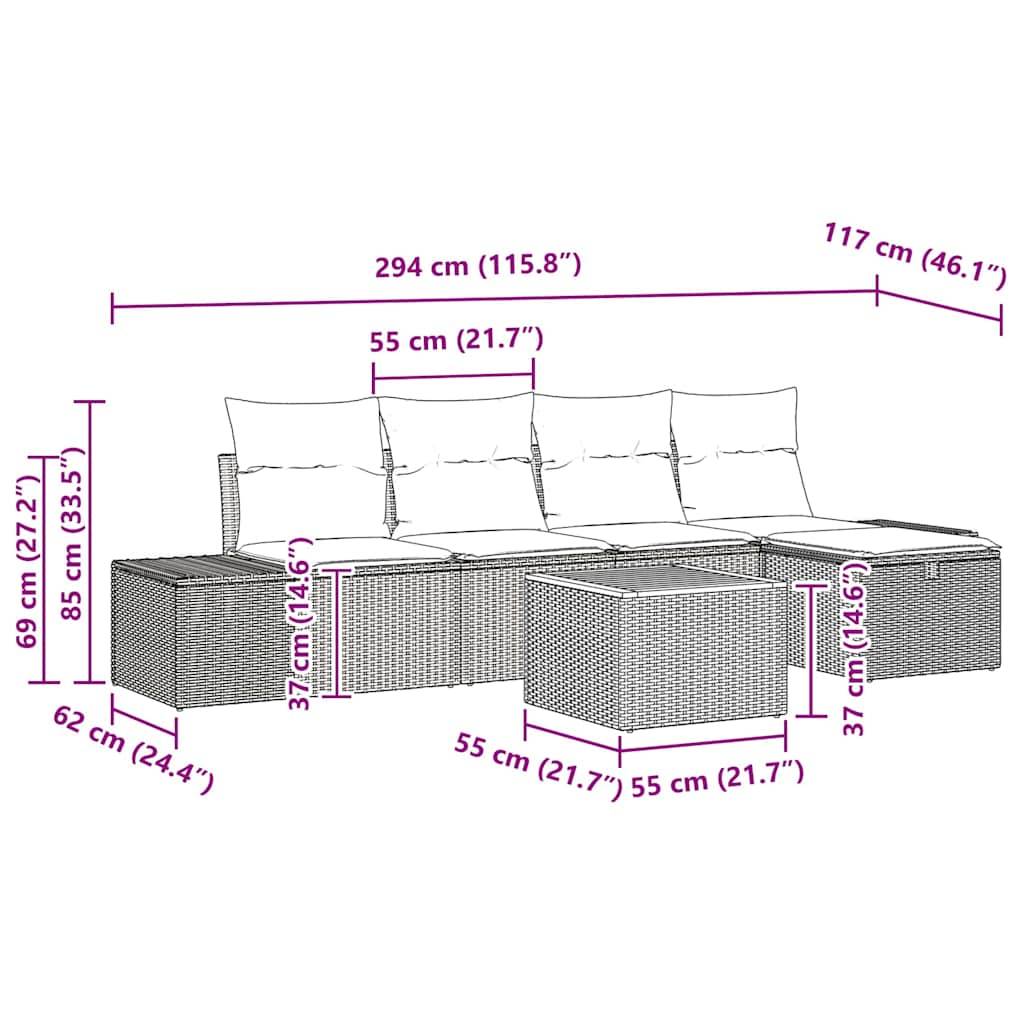 ComfortXL - Ensemble Canapé Extérieur 6 pcs en Poly Rotin avec Coffre de Rangement 5 Places Beige – ComfortXL Outdoor Living - Image 8