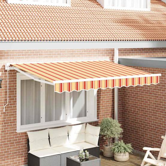 Store banne | Auvent Rétractable Multicolore 350 x 200 cm Polyester et métal Maison Chic - Image 2
