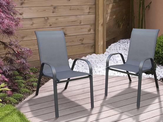 Fauteuil Jardin Textilène "cordoba" - Phoenix - Lot De 2 - Anthracite -habitat Et Jardin - Image 2