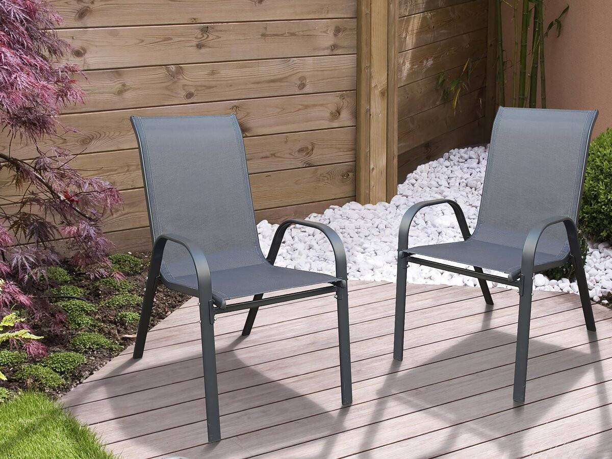 Fauteuil Jardin Textilène "cordoba" - Phoenix - Lot De 2 - Anthracite -habitat Et Jardin - Image 2