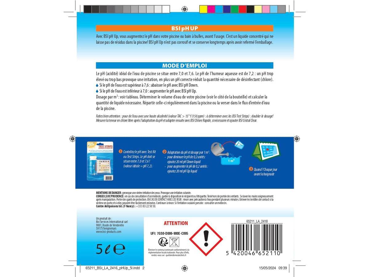 BSI - pH Plus - pH Up Liquide - Pour Augmenter Le pH de l'Eau - Idéal Pour Piscine Et Spa - Pour Une Baignade Agréable - 5L - Image 3