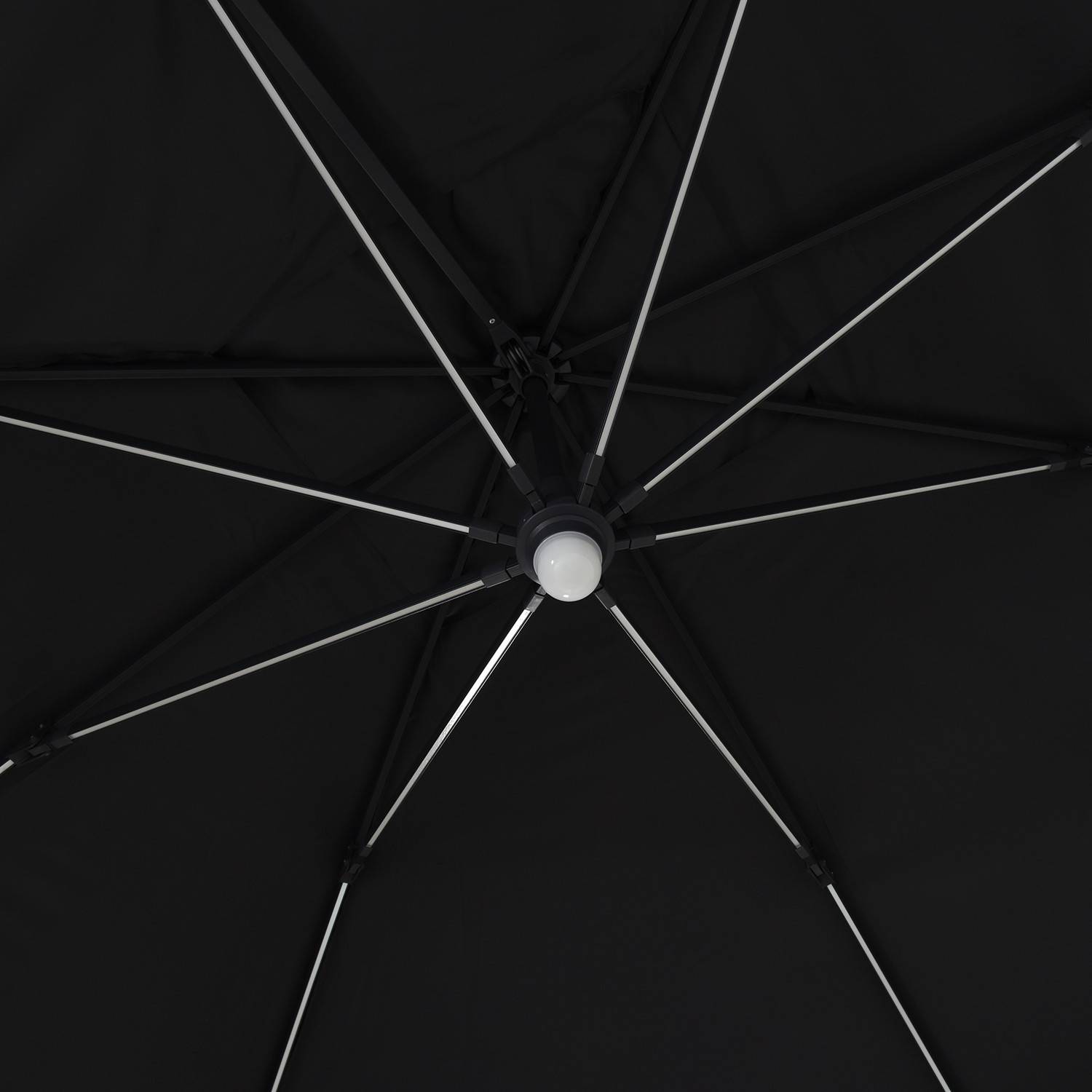 Autre - Parasol déporté LED 3x4m rectangle en aluminium + housse - rotatif 360° - Anthracite - ROME - Image 3