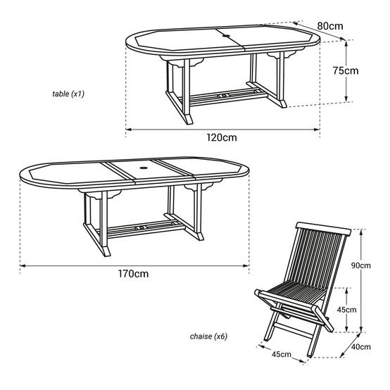 Salon de jardin en teck LOMBOK - table ovale extensible - 6 places - HAPPY GARDEN - Image 4