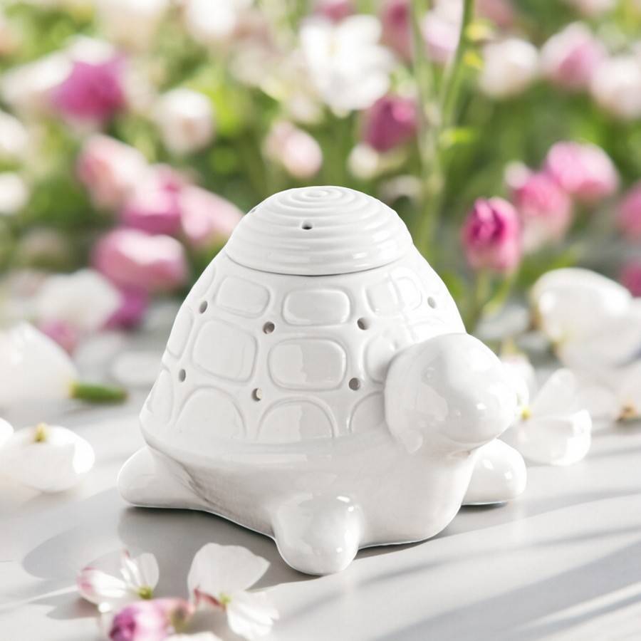 Brûle-Parfum Céramy Franklin 45 ml - Brûleur Fondant Parfumé - Artisanat Contemporain - Statue Tortue - H 11,5 cm - Zen'Arôme - Image 1