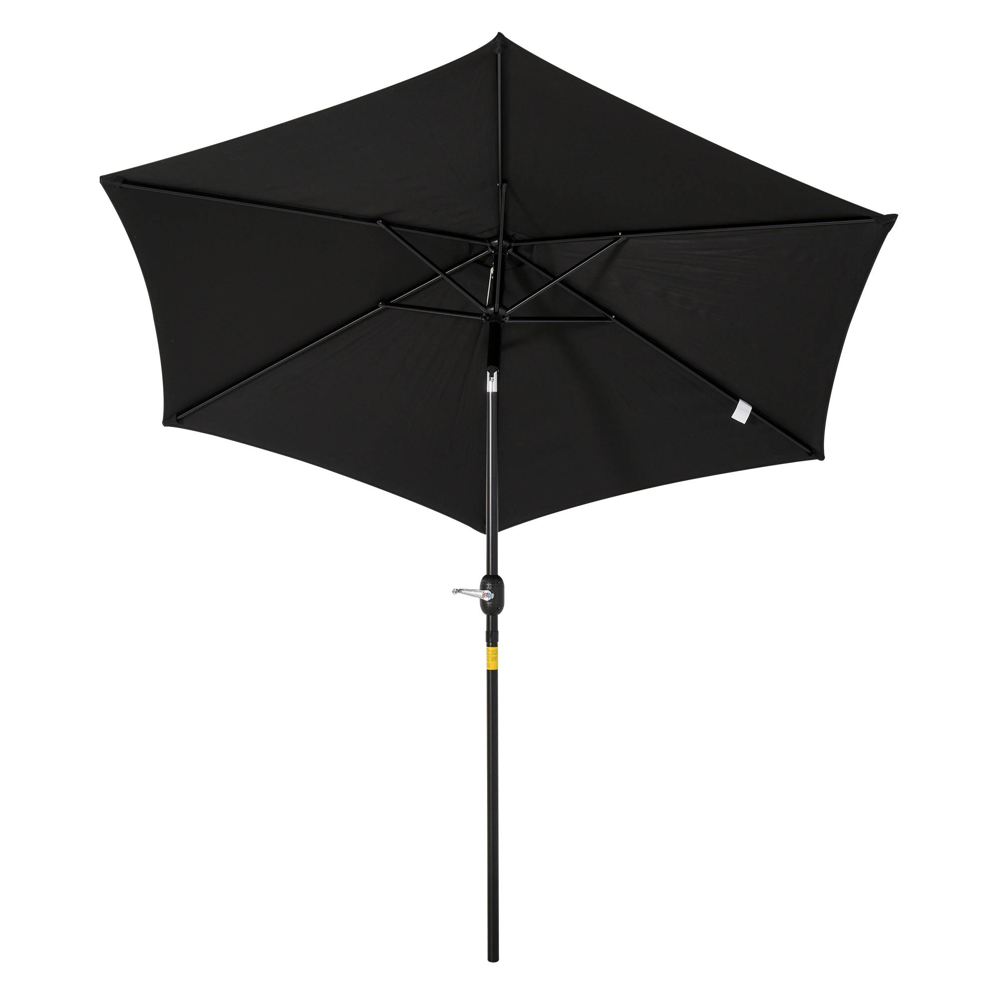 Sans Marque - Parasol droit parasol inclinable de jardin manivelle toile polyester haute densité 180 g/m² Ø2,6 x 2,35 m aluminium noir - Image 10