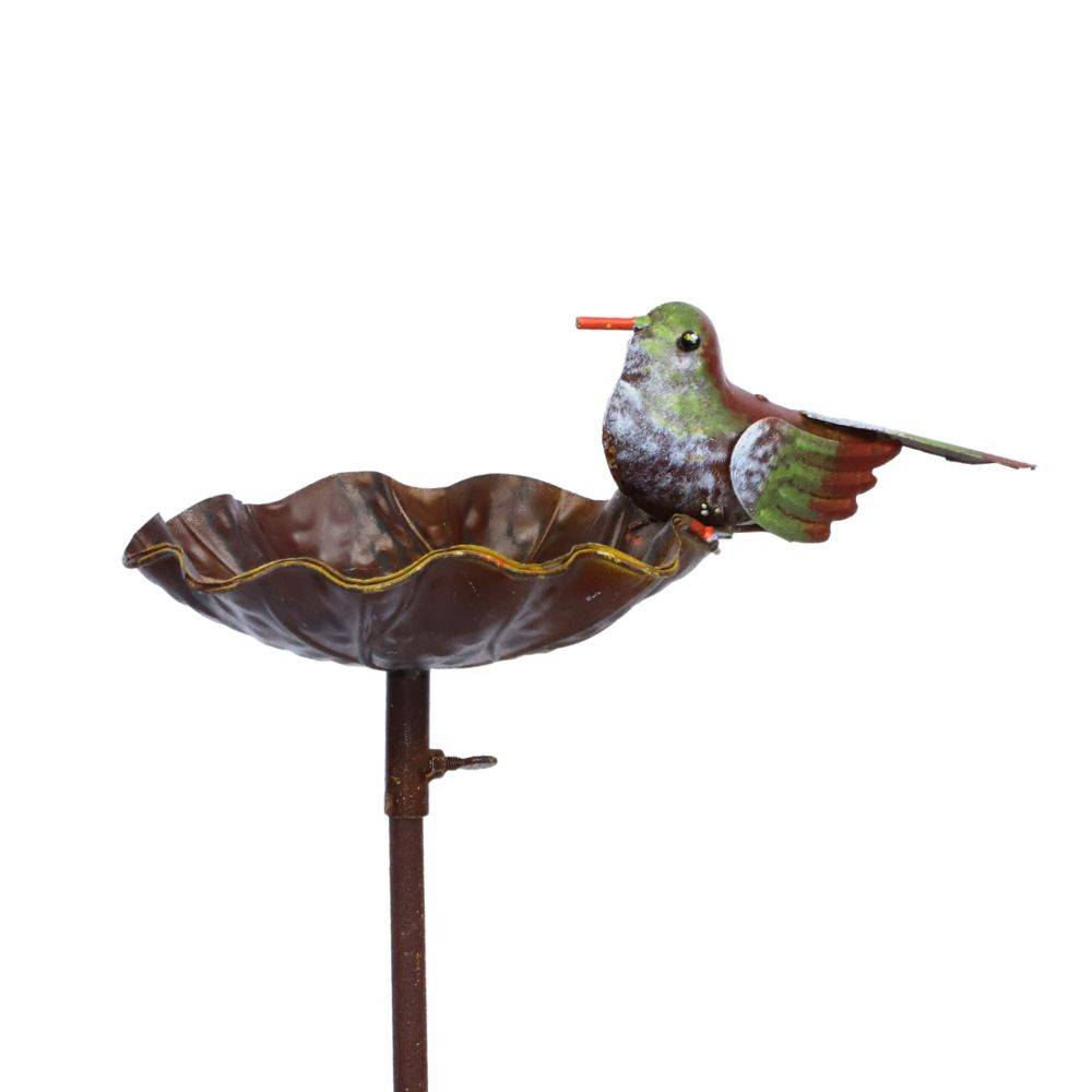 Chemin De Campagne - Mangeoire à oiseaux pique jardin abreuvoir fer marron 103 cm Chemin de campagne - Image 1