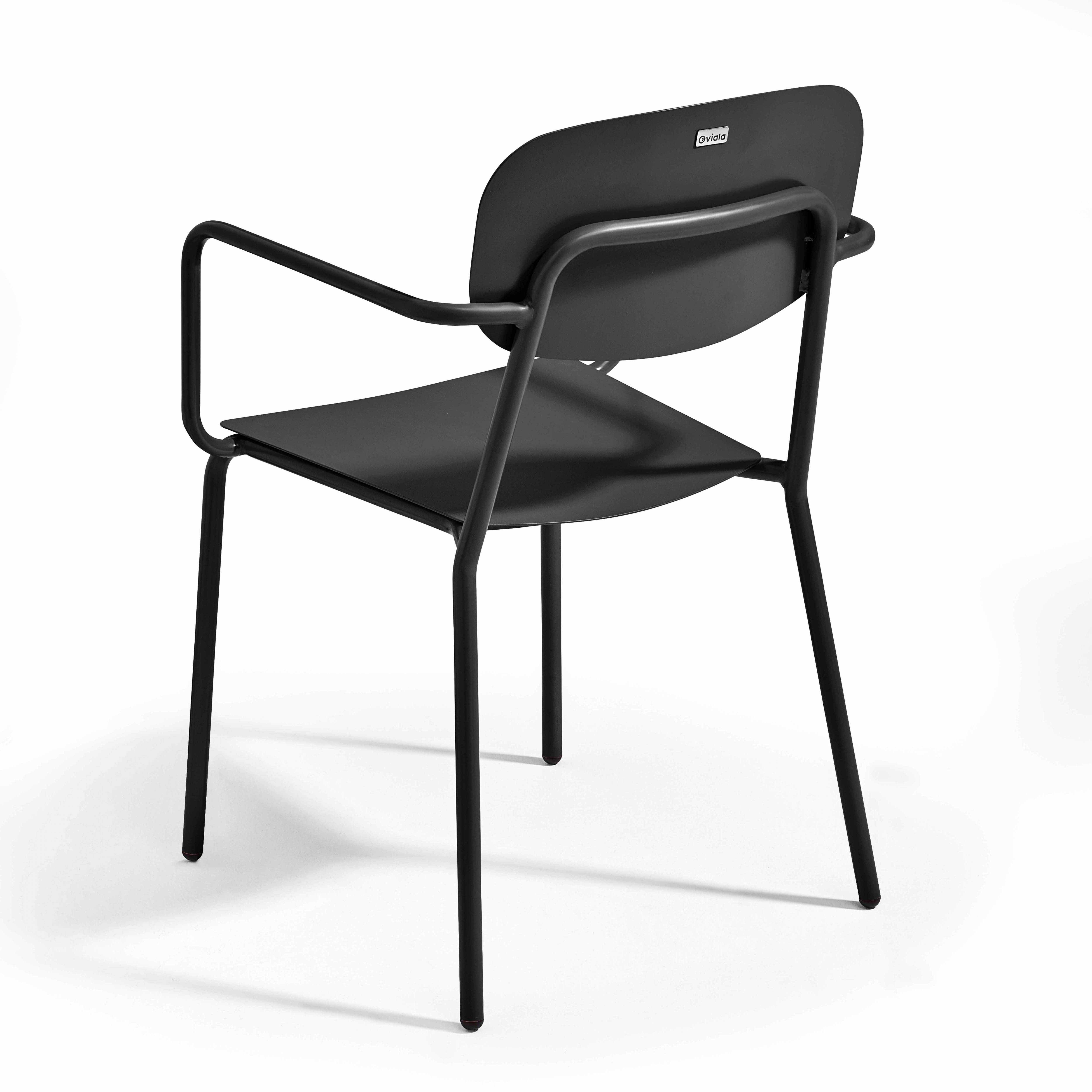 Oviala - Ensemble table de jardin et 4 fauteuils en aluminium noir Bristol - Oviala - Image 6