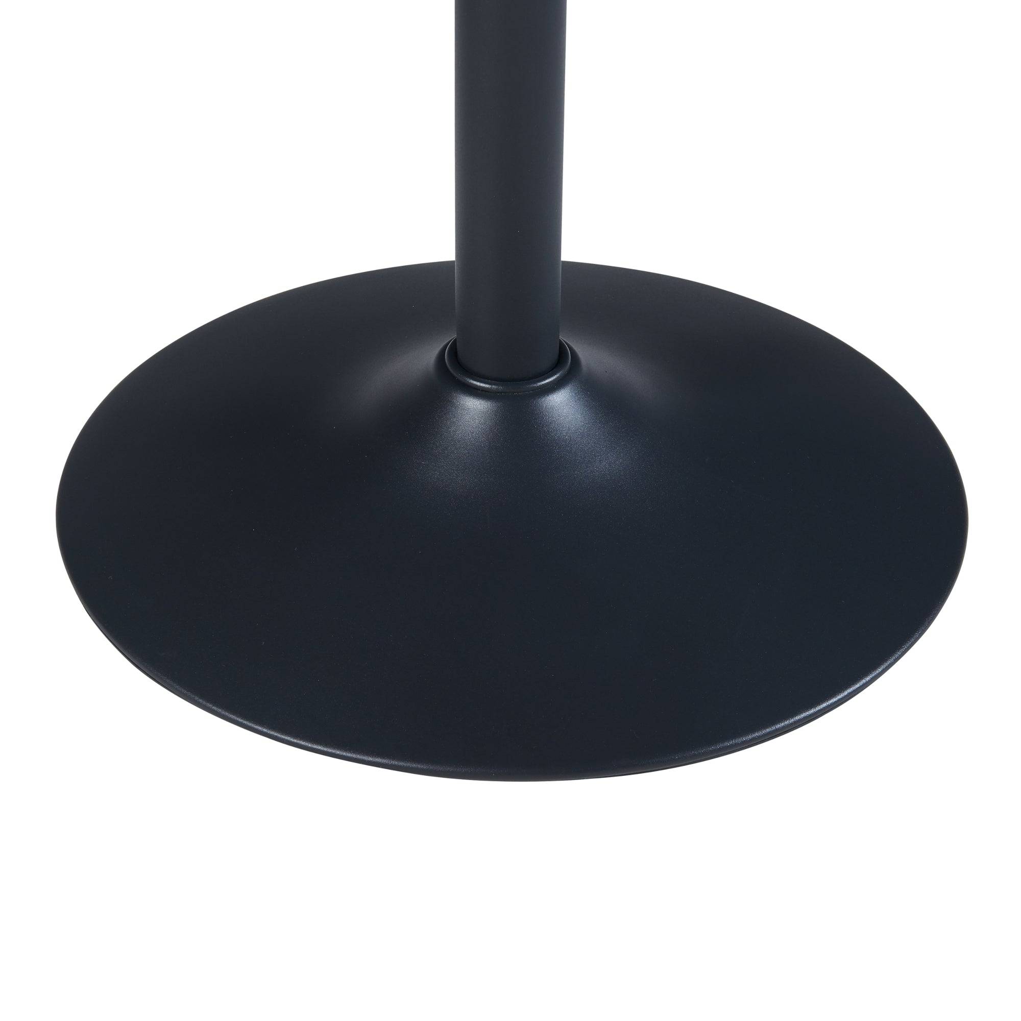 Table haute ronde Vantaa acier MDF 100 x 60 cm noir effet noyer - Image 6
