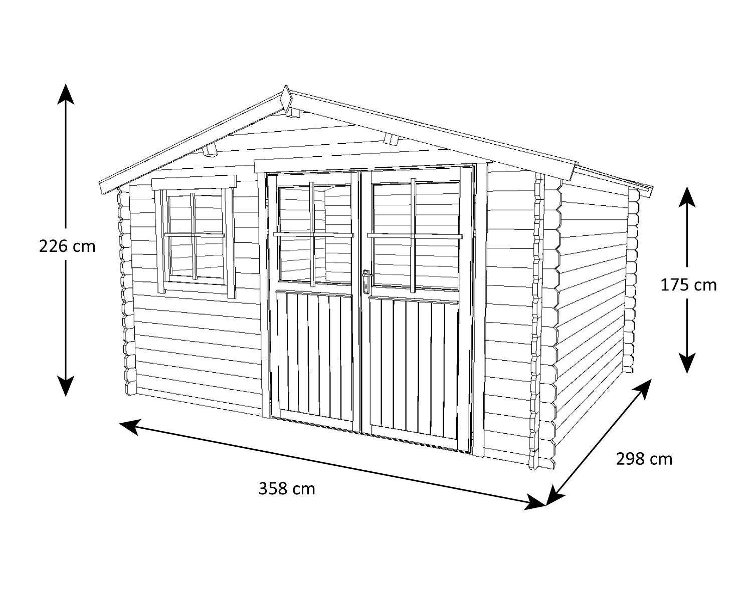 Abri de jardin bois marron 10,5 m2 Saturne - Image 3